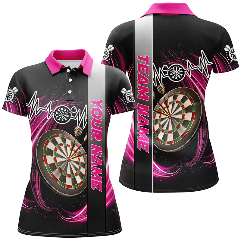 Personalized Pink Swirl Darts Board Heartbeat Line Men Dart Custom Dart Team Uniform
