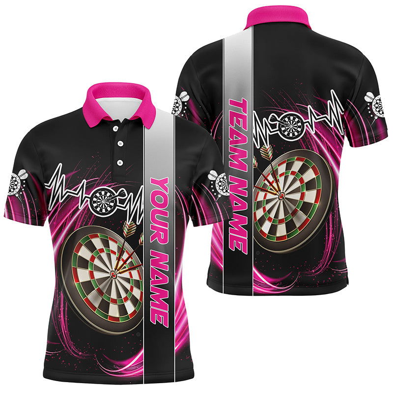 Personalized Pink Swirl Darts Board Heartbeat Line Men Dart Custom Dart Team Uniform
