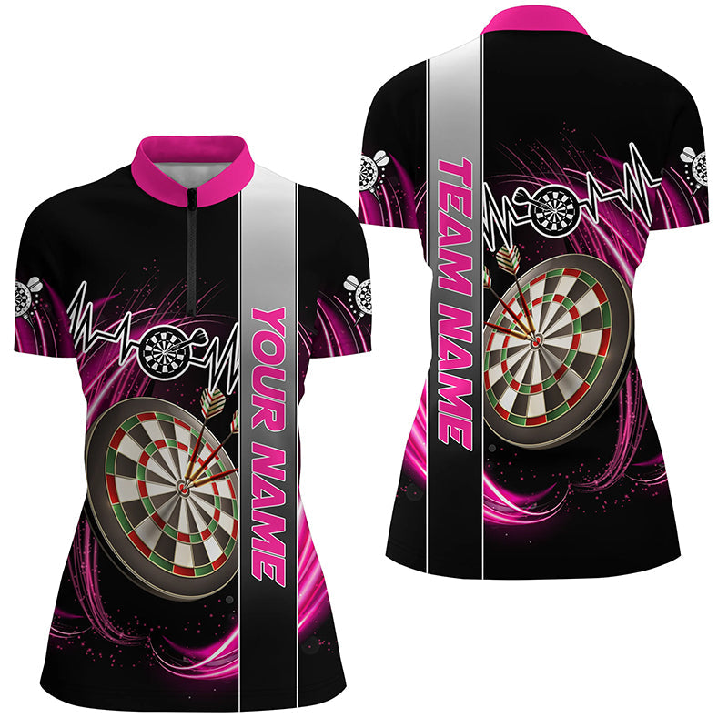Personalized Pink Swirl Darts Board Heartbeat Line Men Dart Custom Dart Team Uniform