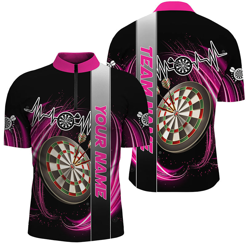 Personalized Pink Swirl Darts Board Heartbeat Line Men Dart Custom Dart Team Uniform