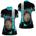 Personalized Cyan Swirl Darts Board Heartbeat Line Men Dart Custom Dart Team Uniform