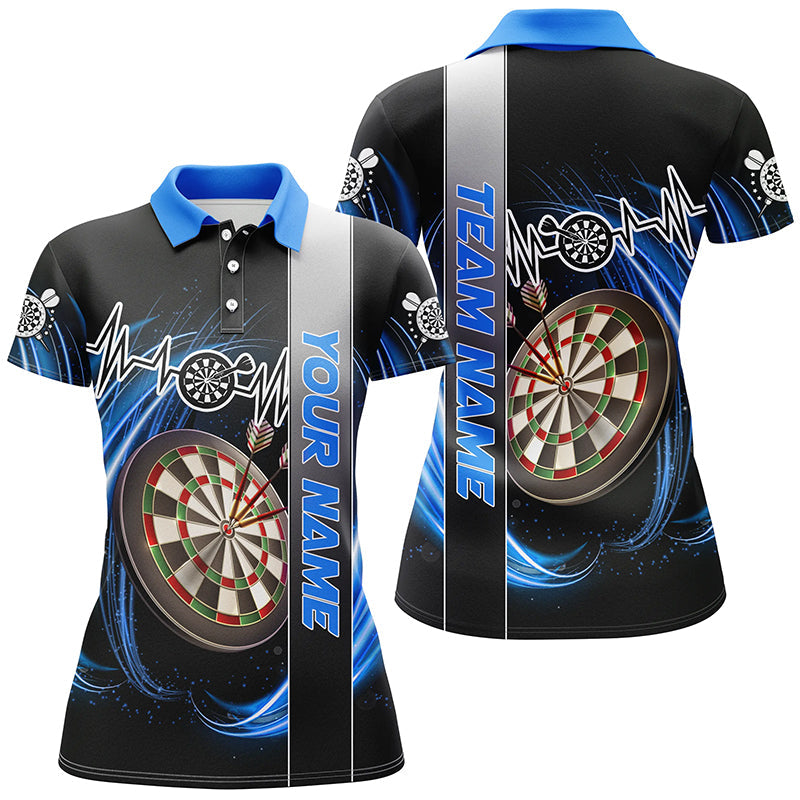 Personalized Blue Swirl Darts Board Heartbeat Line Men Dart Custom Dart Team Uniform