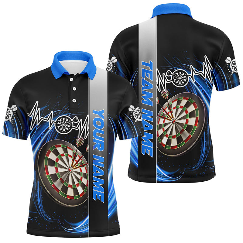 Personalized Blue Swirl Darts Board Heartbeat Line Men Dart Custom Dart Team Uniform
