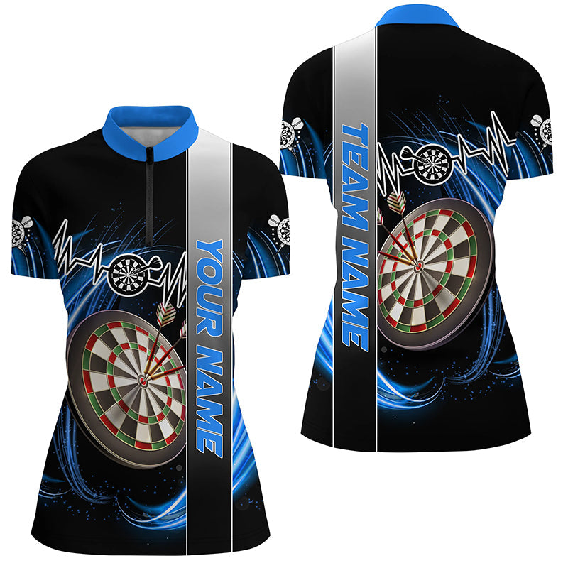 Personalized Blue Swirl Darts Board Heartbeat Line Men Dart Custom Dart Team Uniform