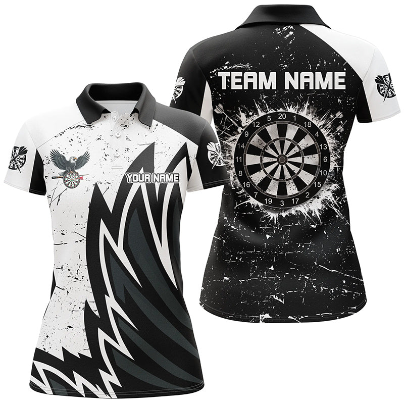 Custom Grunge Black White Dartboard Men Darts Custom Unique Darts Team