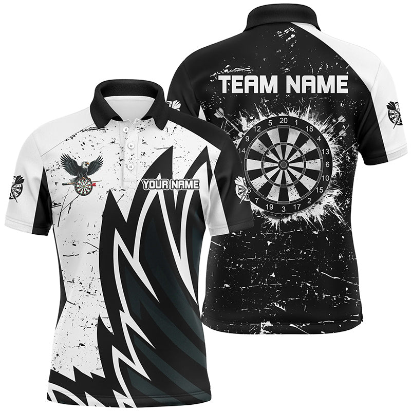 Custom Grunge Black White Dartboard Men Darts Custom Unique Darts Team