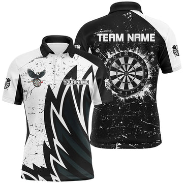 Custom Grunge Black White Dartboard Men Darts Custom Unique Darts Team