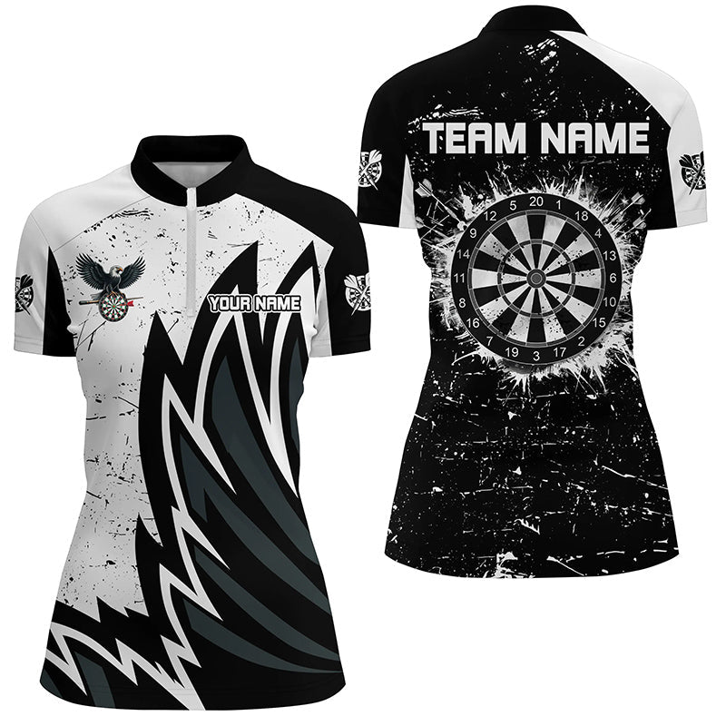 Custom Grunge Black White Dartboard Men Darts Custom Unique Darts Team