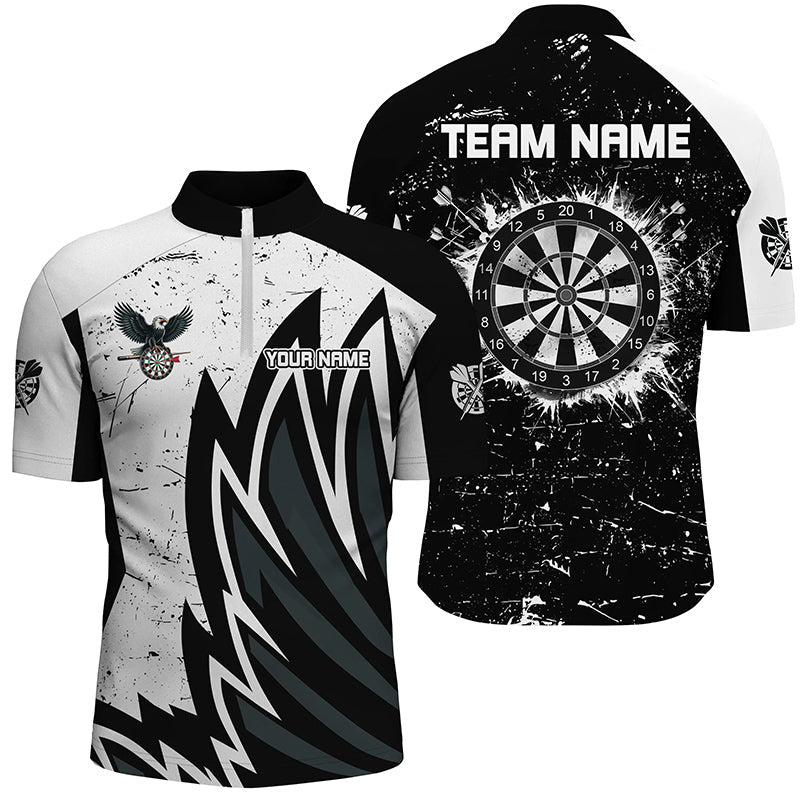 Custom Grunge Black White Dartboard Men Darts Custom Unique Darts Team