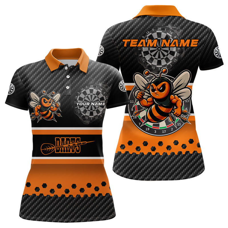 Black Orange Darts Bee Custom Name Darts, Funny Darts Apparel, Best Darts Gifts