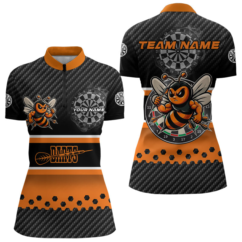 Black Orange Darts Bee Custom Name Darts, Funny Darts Apparel, Best Darts Gifts