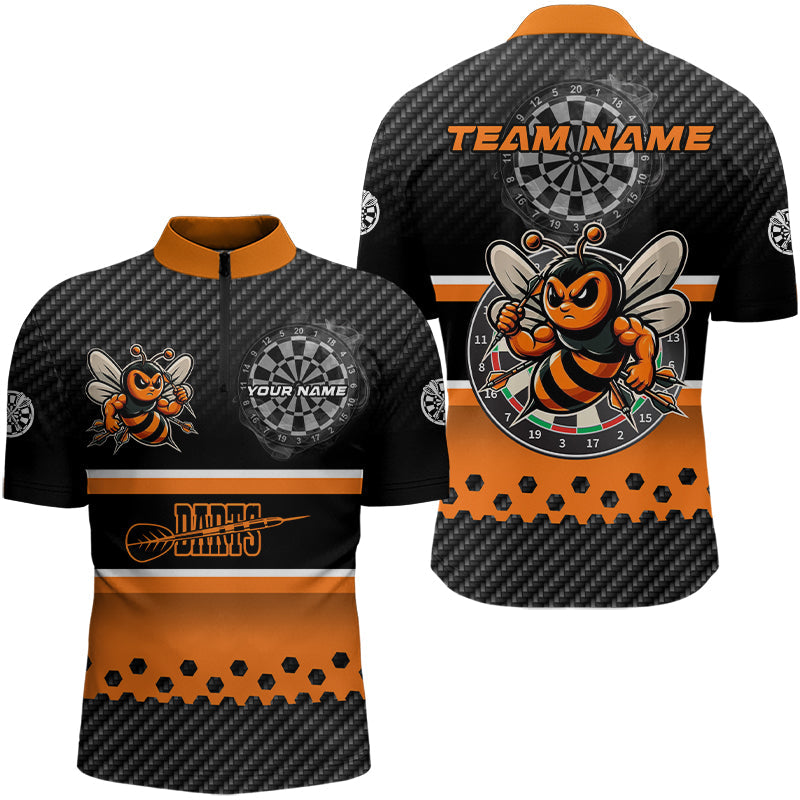 Black Orange Darts Bee Custom Name Darts, Funny Darts Apparel, Best Darts Gifts