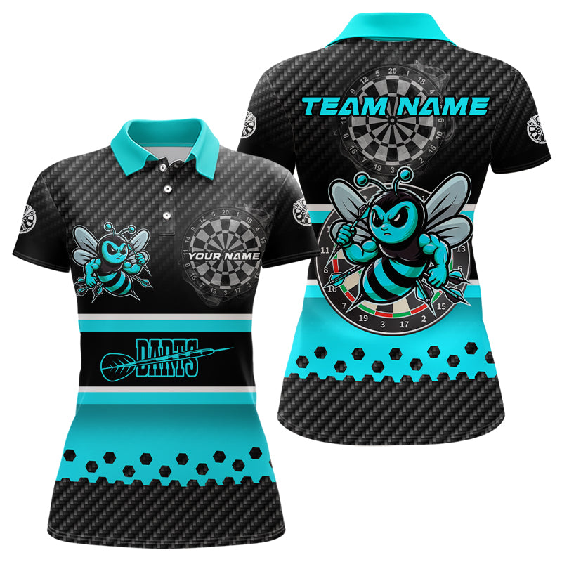 Black And Cyan Darts Bee Custom Name Darts, Funny Darts Apparel, Best Darts Gifts