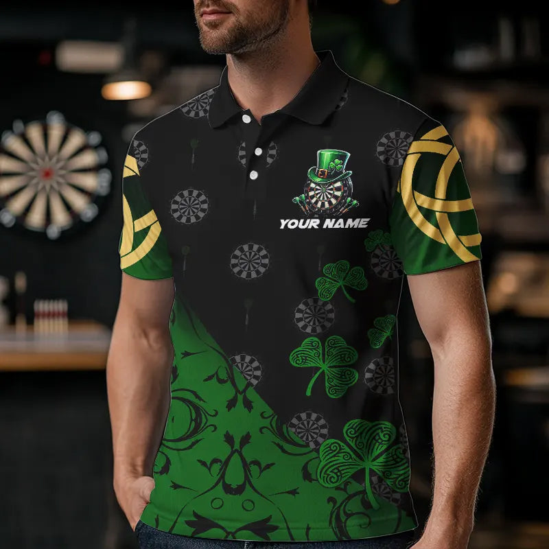 Black And Green St Patrick Day Luckiest Shamrock Dart Custom Darts Team