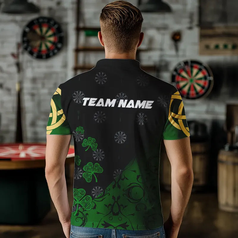 Black And Green St Patrick Day Luckiest Shamrock Dart Custom Darts Team