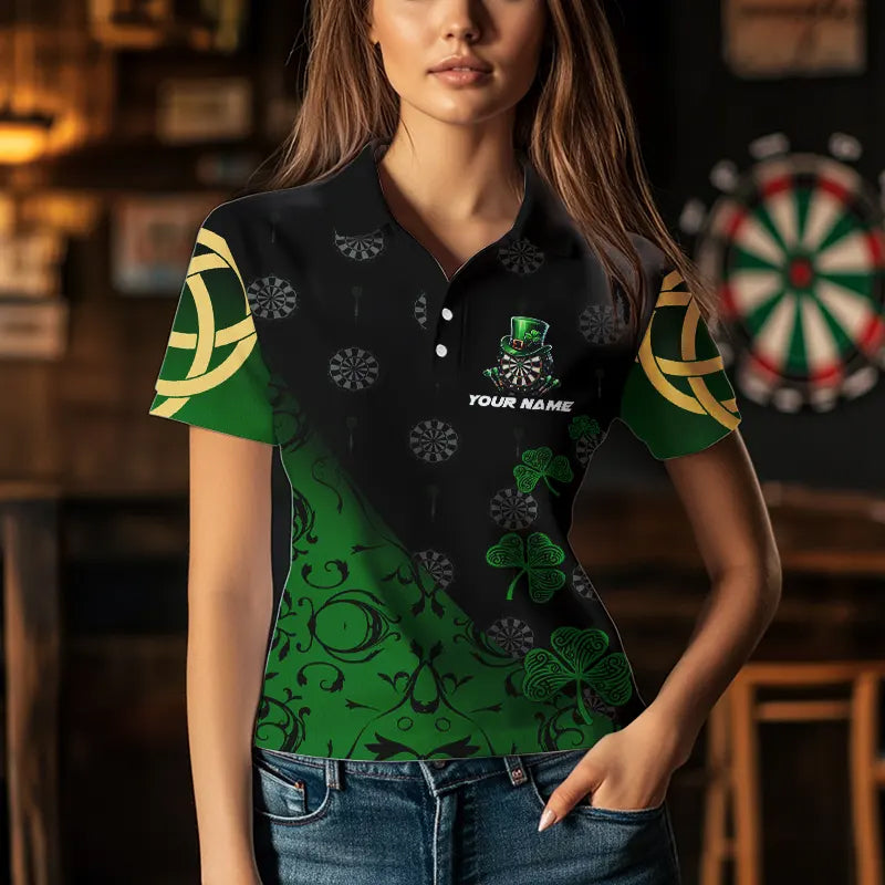 Black And Green St Patrick Day Luckiest Shamrock Dart Custom Darts Team