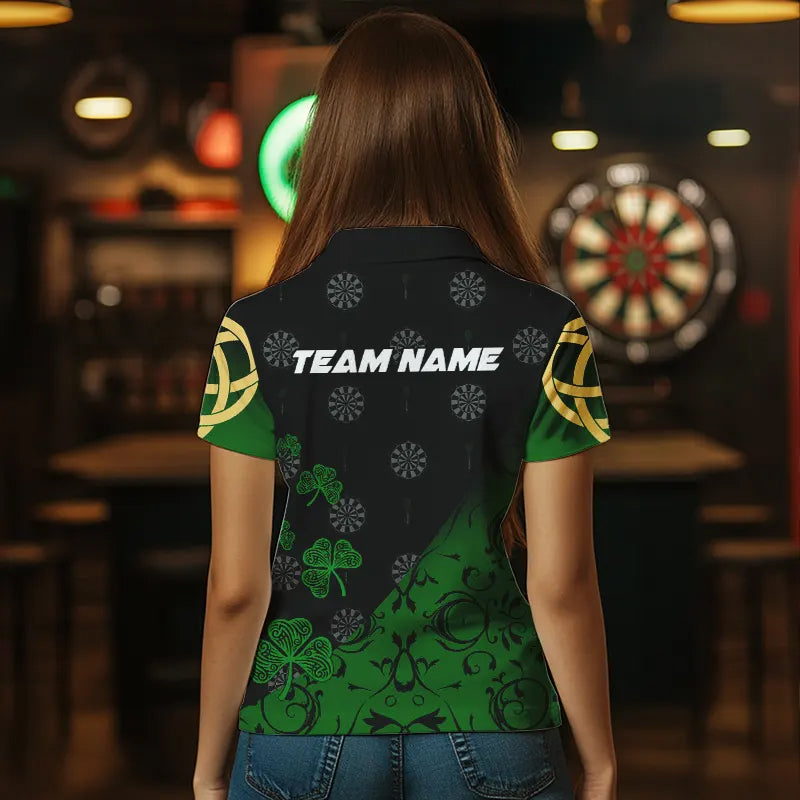 Black And Green St Patrick Day Luckiest Shamrock Dart Custom Darts Team