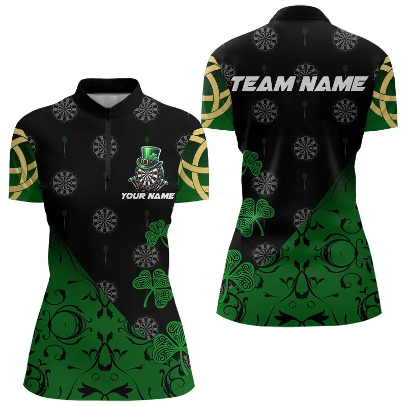 Black And Green St Patrick Day Luckiest Shamrock Dart Custom Darts Team