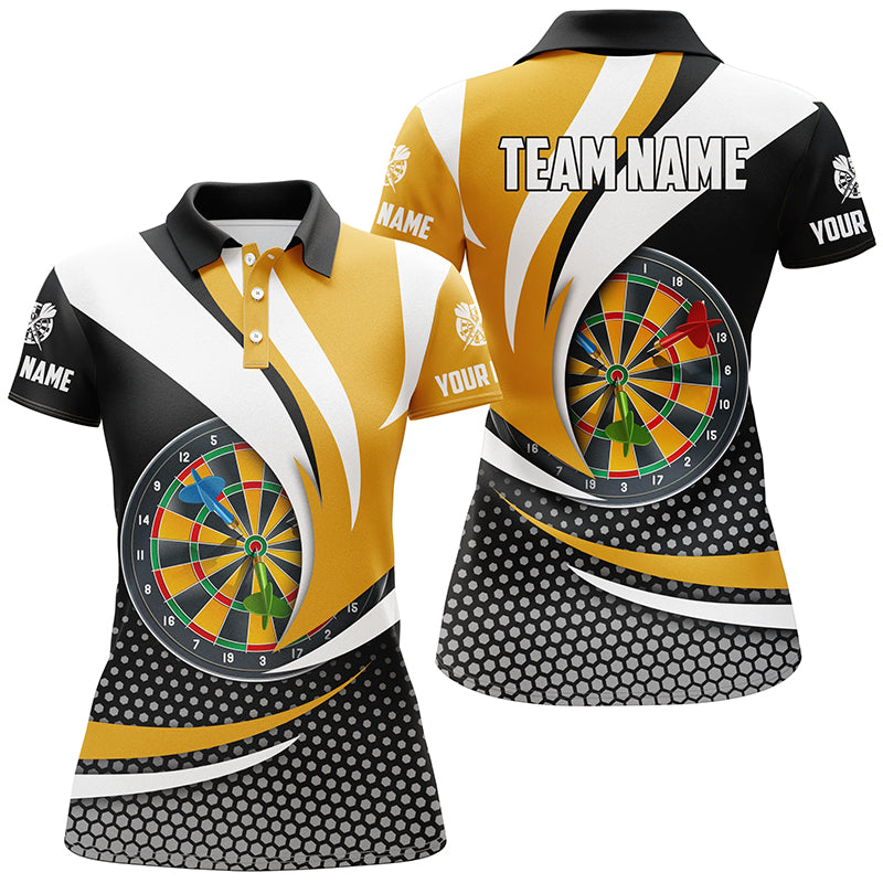 Personalized 3D Dartboard Black Yellow Men Quarter-Zip Custom Darts League