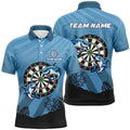 Personalized Shark Dart Board Blue Men Quarter-Zip Custom Funniest Darts Gift