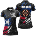 Grunge Texas Flag Dartboard and Quarter-Zip Custom Patriotic Darts Attire