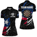 Grunge Texas Flag Dartboard and Quarter-Zip Custom Patriotic Darts Attire