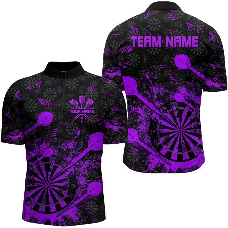 Black And Purple Grunge Darts, Custom Dart For Team Dart