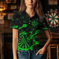 Black And Green Grunge Darts, Custom Dart For Team Dart