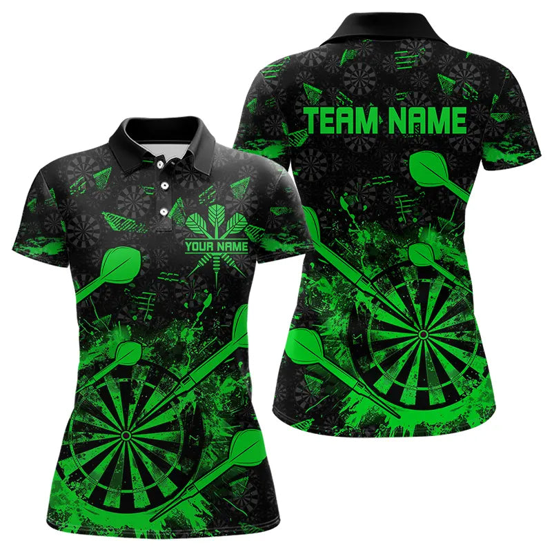 Black And Green Grunge Darts, Custom Dart For Team Dart