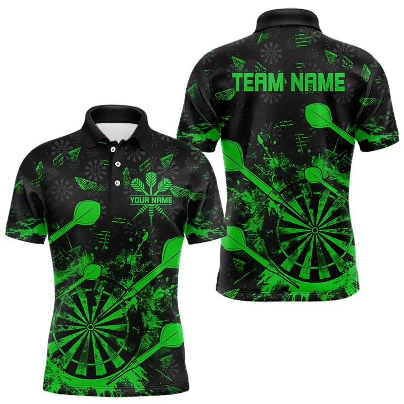 Black And Green Grunge Darts, Custom Dart For Team Dart