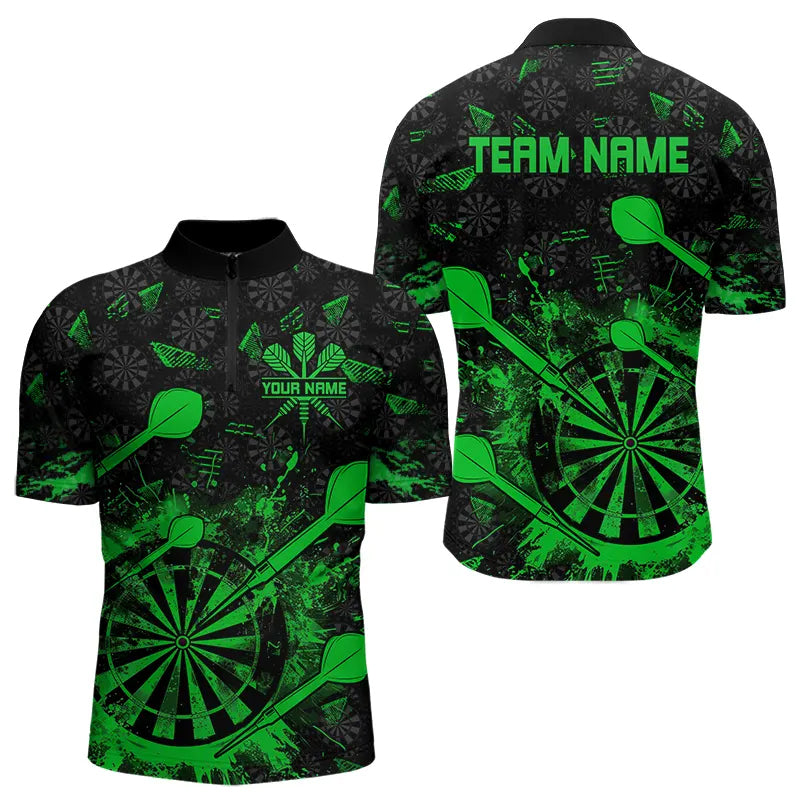 Black And Green Grunge Darts, Custom Dart For Team Dart