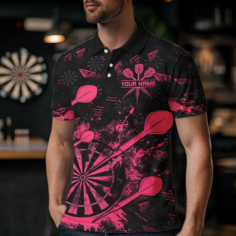 Black And Pink Grunge Darts, Custom Dart For Team Dart