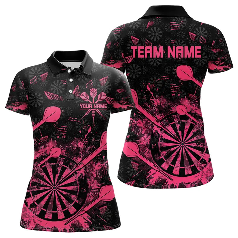 Black And Pink Grunge Darts, Custom Dart For Team Dart