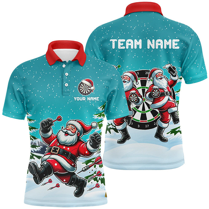 Funny Santa Playing Darts Turquoise Christmas Dart Custom Christmas Darts Gifts