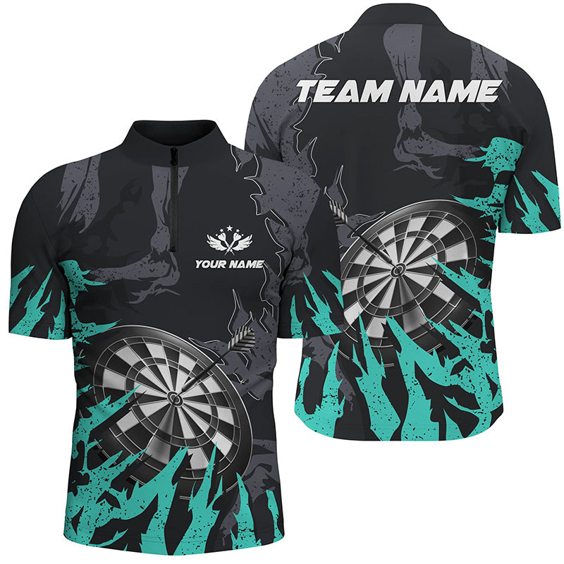 Personalzied Darts Board Turquoise Grunge Style 3D Men Darts Custom Darts Team