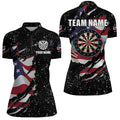 Grunge US Flag Dartboard and Quarter-Zip Custom Patriotic Darts Attire