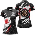 Grunge Canada Flag Dartboard and Quarter-Zip Custom Patriotic Darts Attire