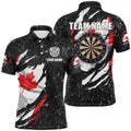Grunge Canada Flag Dartboard and Quarter-Zip Custom Patriotic Darts Attire
