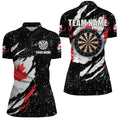 Grunge Canada Flag Dartboard and Quarter-Zip Custom Patriotic Darts Attire