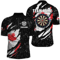 Grunge Canada Flag Dartboard and Quarter-Zip Custom Patriotic Darts Attire