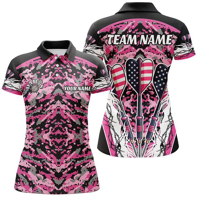 Pink Grunge Camo Darts Arrow US Flag Women Darts Custom Camo Darts Team