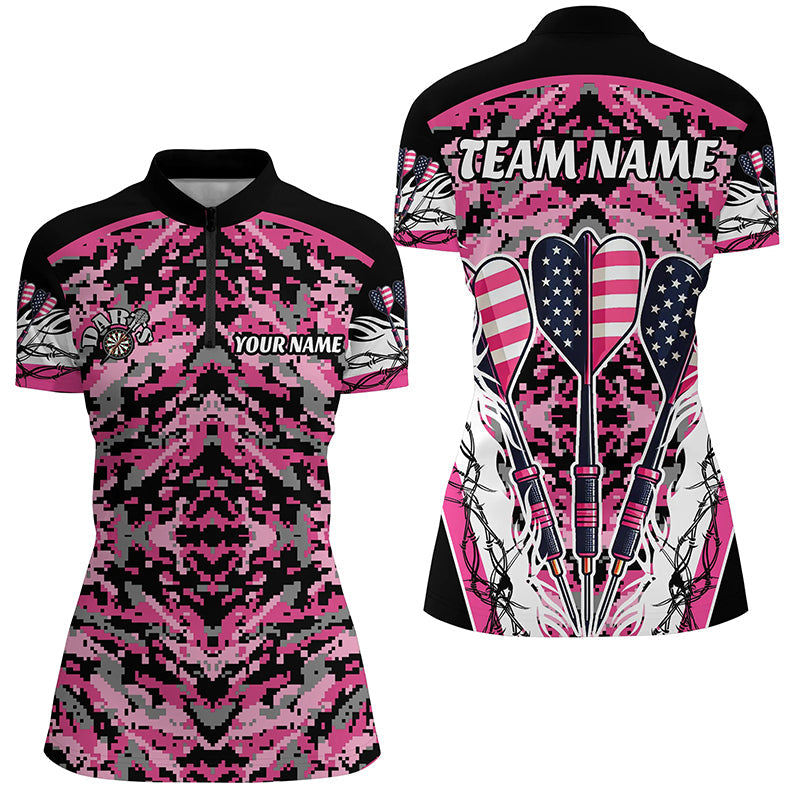Pink Grunge Camo Darts Arrow US Flag Women Darts Custom Camo Darts Team
