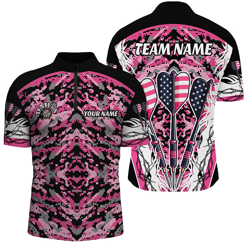 Pink Grunge Camo Darts Arrow US Flag Women Darts Custom Camo Darts Team