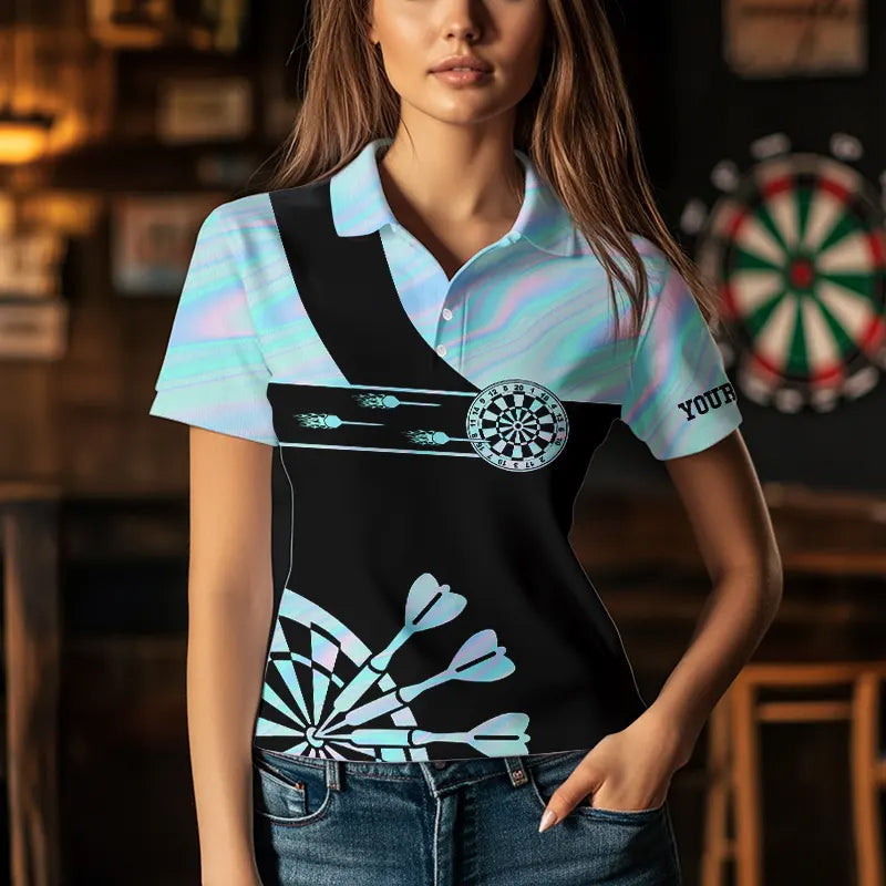 Holographic Blue Darts Tie Dye and Custom Dart Glowing Dart