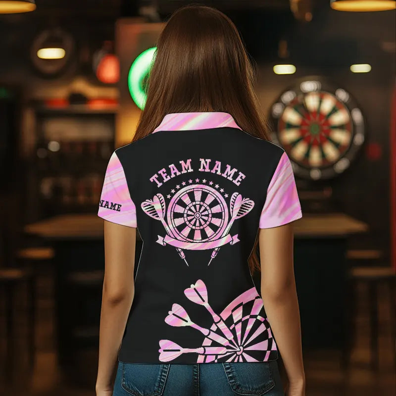 Holographic Pink Darts Tie Dye and Custom Dart Glowing Dart
