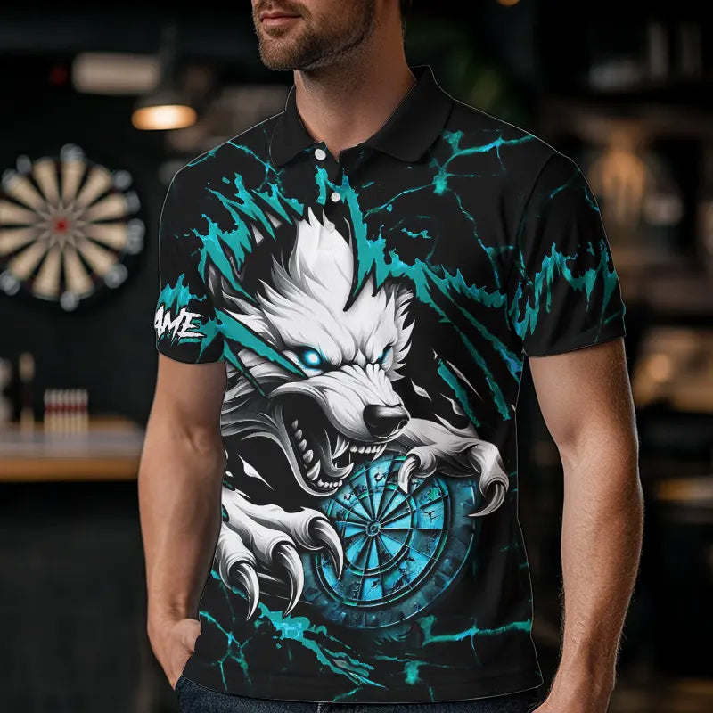 Personalized Wolf Lightning Darts and Custom Men Dart Darts |Turquoise