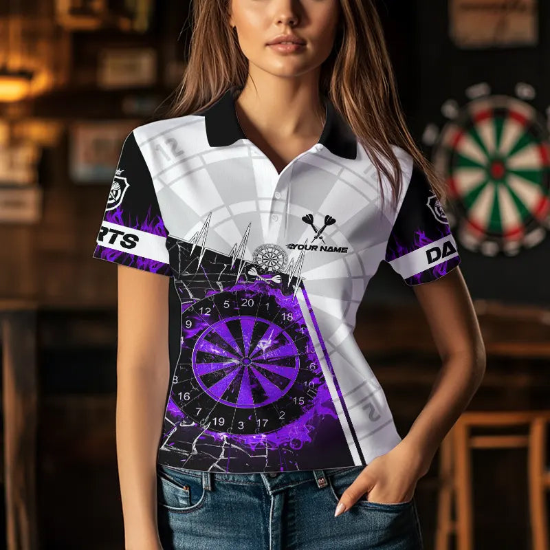 Personalized Purple Break Glass Dartboard Fire, Custom Dart Dart