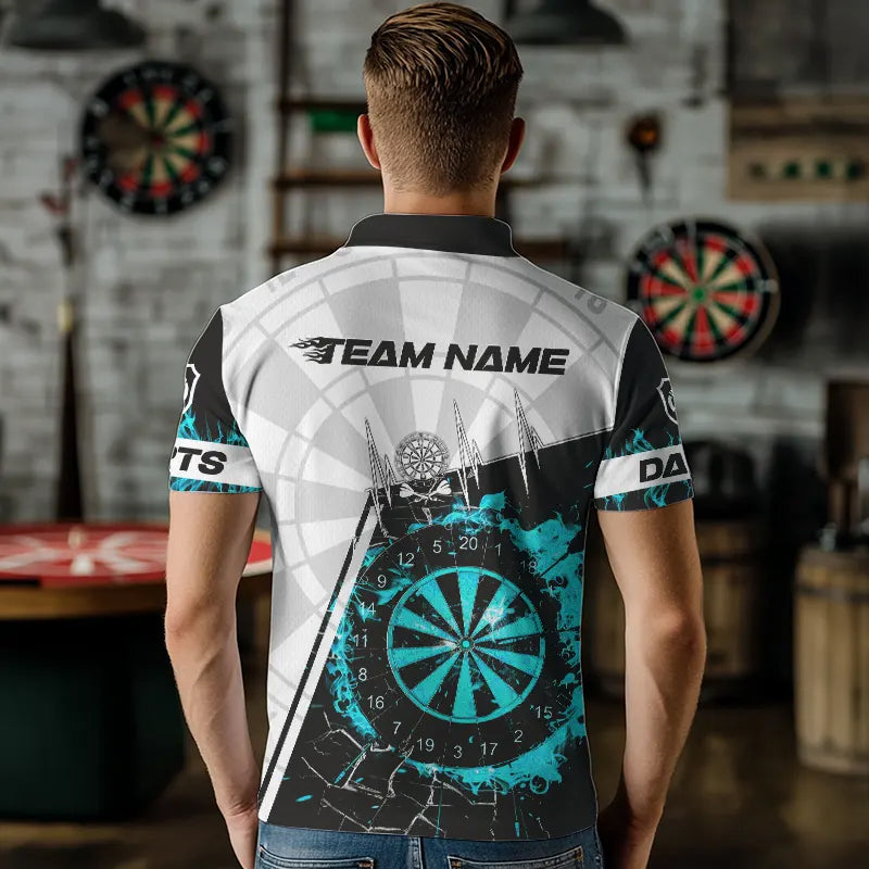Personalized Turquoise Break Glass Dartboard Fire, Custom Women Dart Dart
