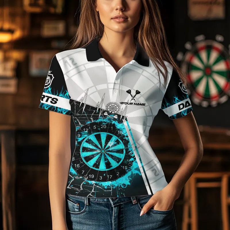 Personalized Turquoise Break Glass Dartboard Fire, Custom Women Dart Dart