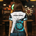 Personalized Turquoise Break Glass Dartboard Fire, Custom Women Dart Dart